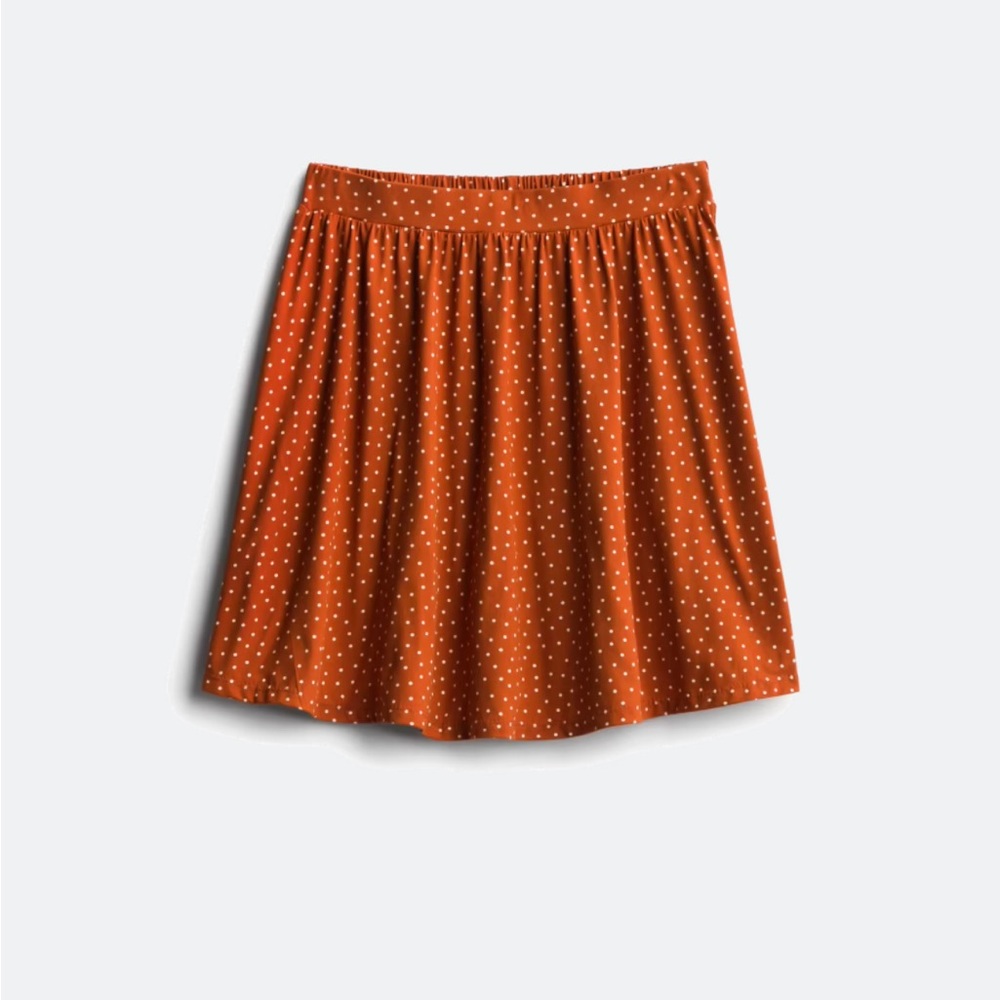 French Grey Rust and White Polka Dot Skirt